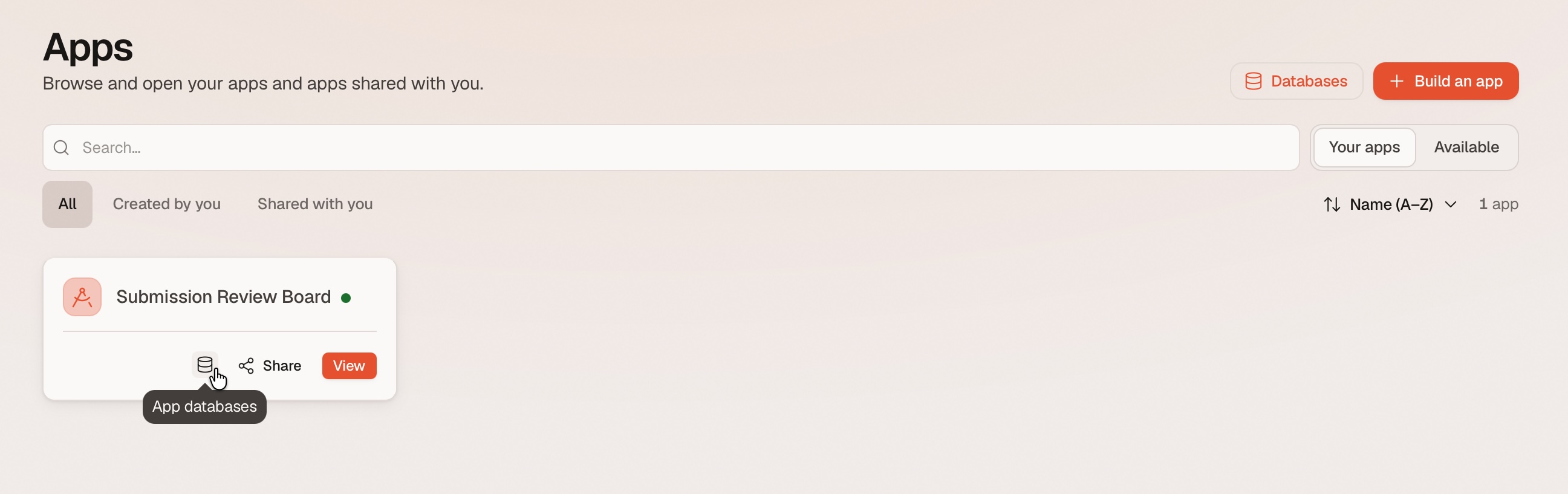 Database in app